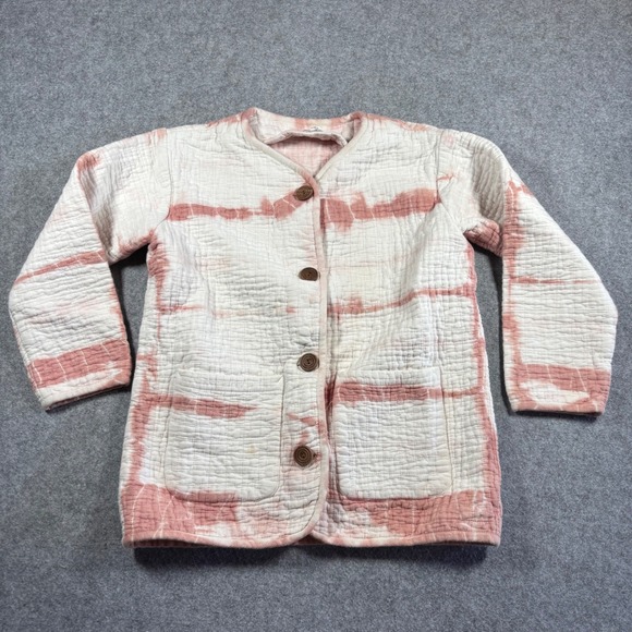 Emerson Fry Jackets & Blazers - Emerson Fry India Collection Organic Cotton Quilted Gauze Jacket Pink White L